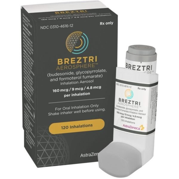 Buy Breztri Aerosphere Inhaler Online (budesonide/glycopyrrolate/formoterol fumarate)